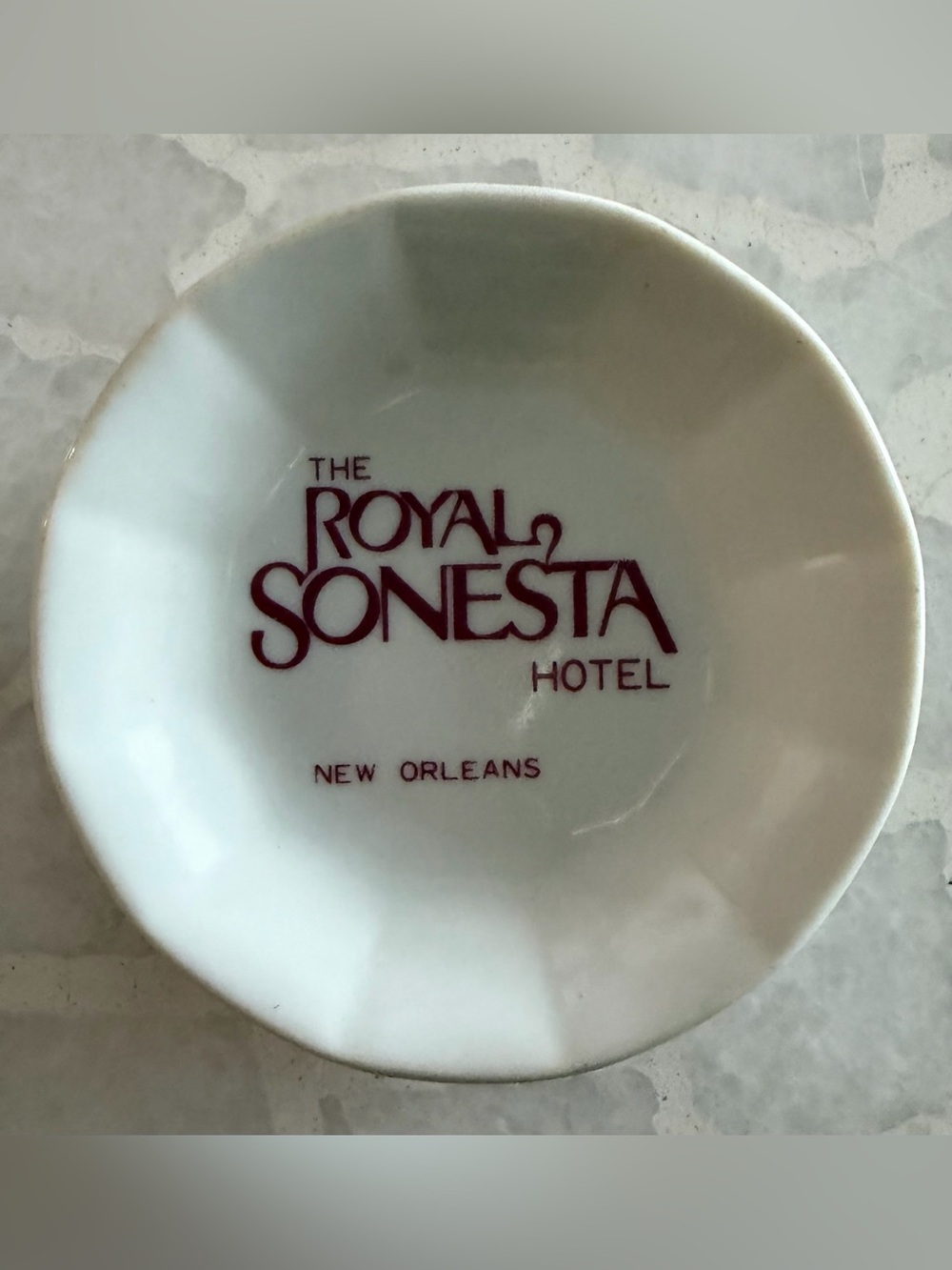 Vintage Royal Sonesta Hotel New Orleans Trinket Butter Dish Plate New Orleans